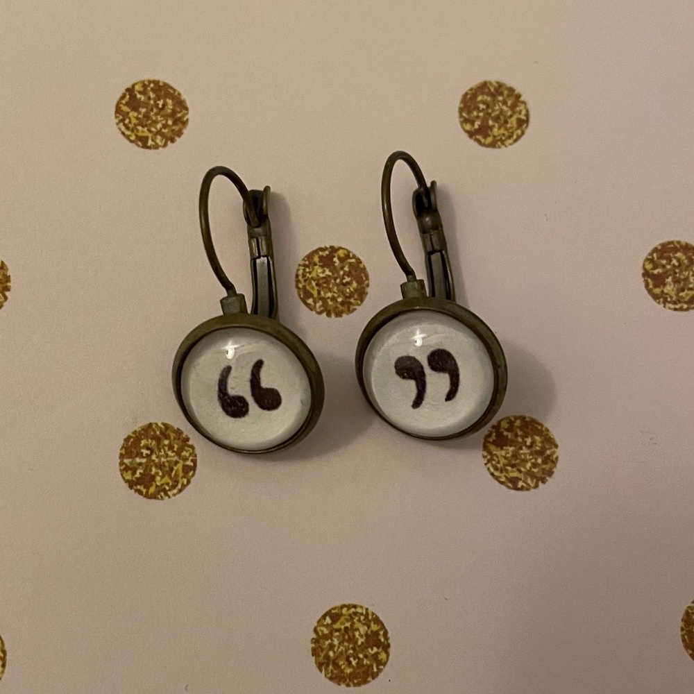 quotation mark earrings